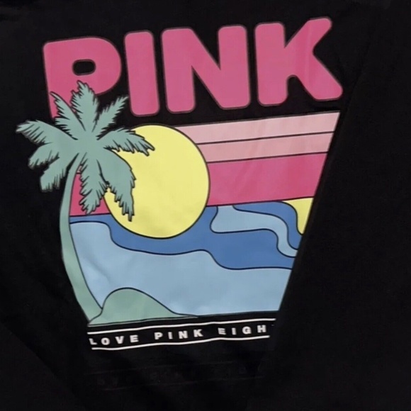 NWT Victoria’s Secret PINK Black Fleece Tropical Zip Hoodie, XXL - Picture 10 of 11